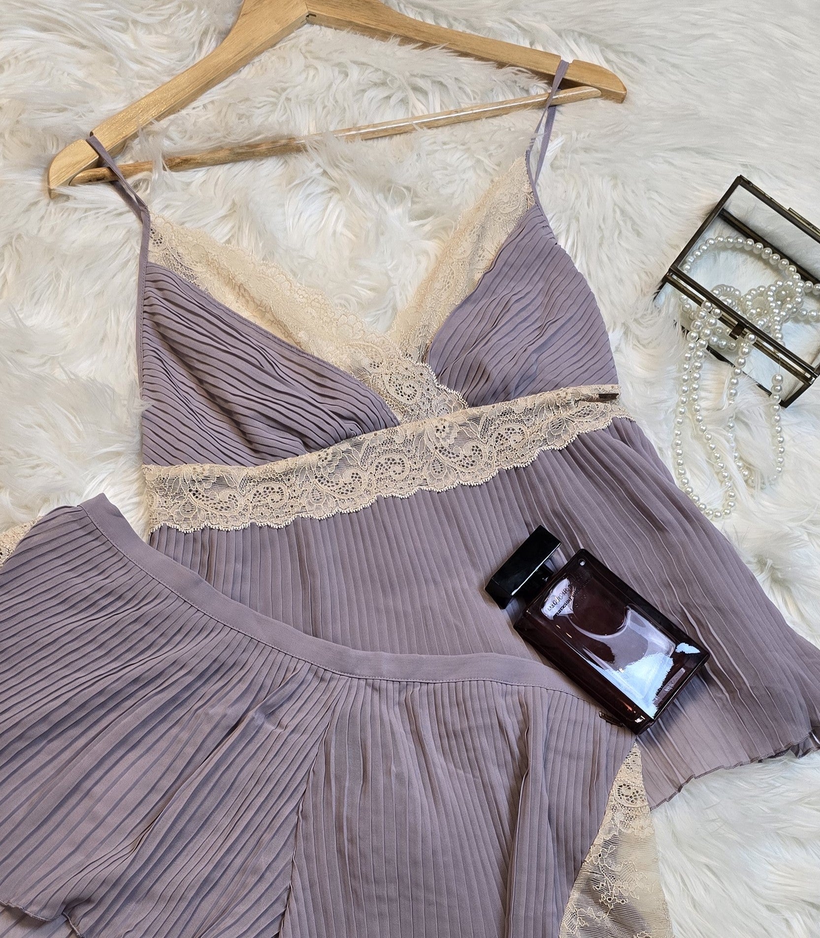 M&S Autograph pleated Camisole Top/Shorts Set
