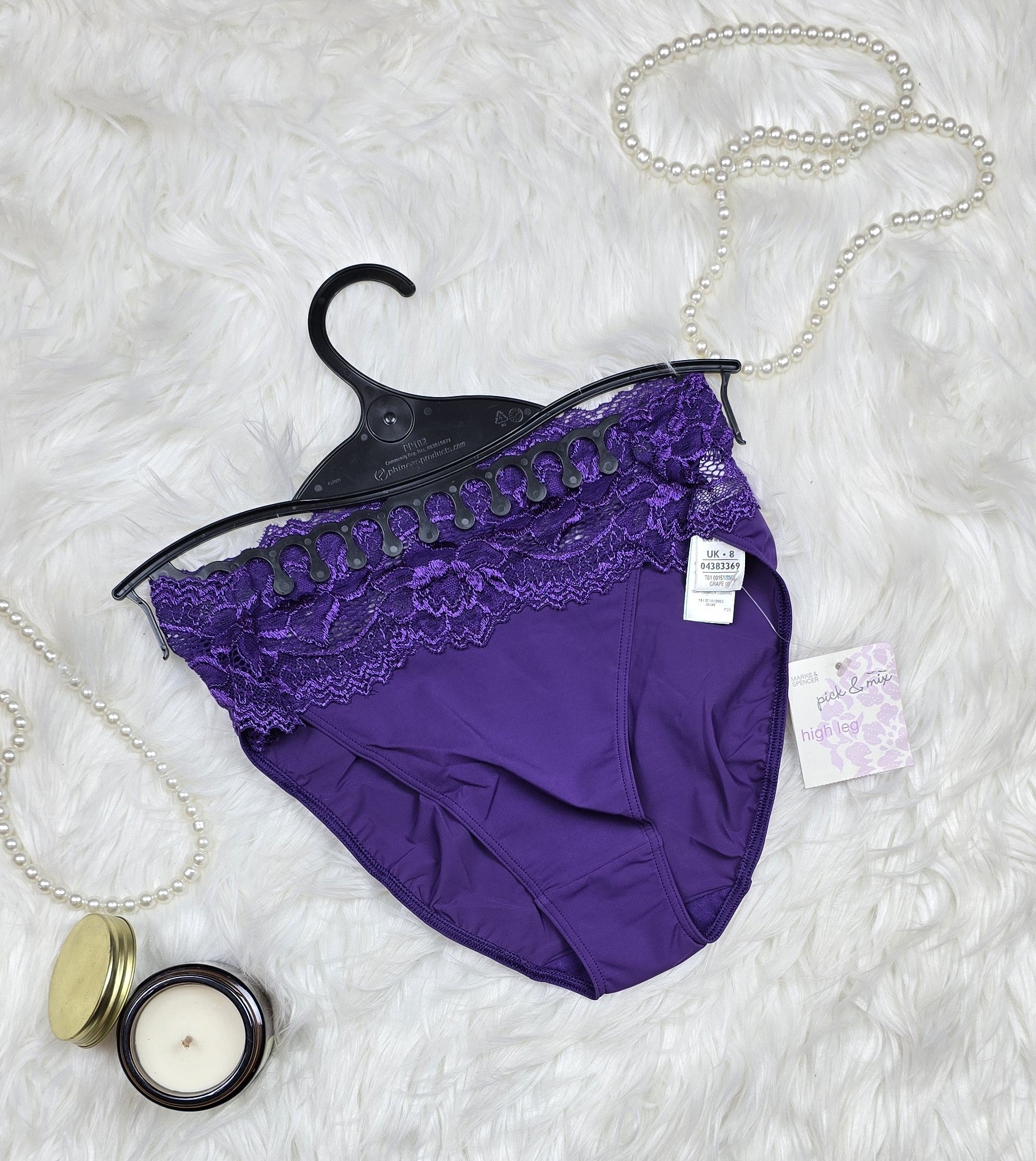 M&S Low Rise Lace Trim Bandeau High Leg Knickers