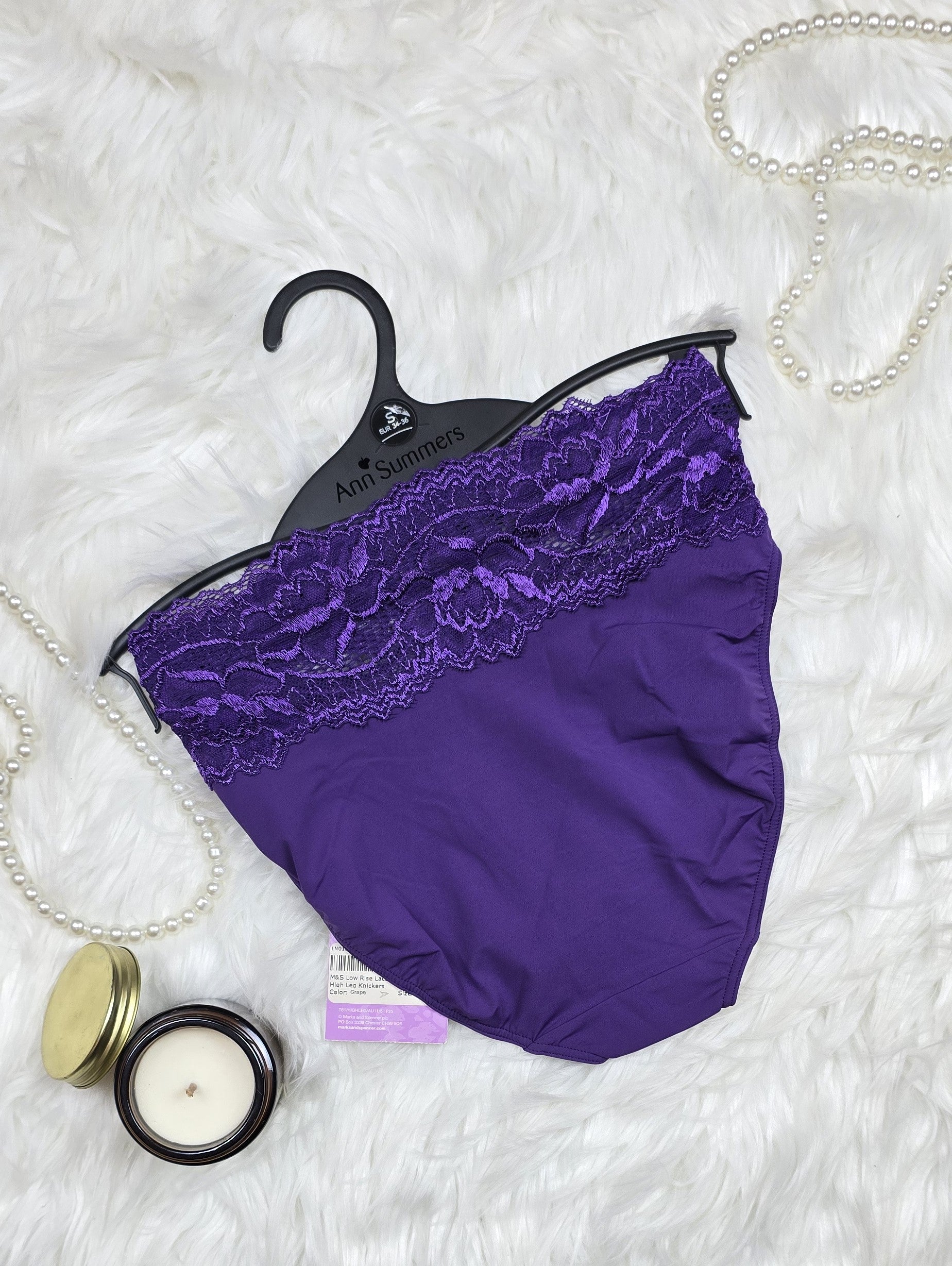 M&S Low Rise Lace Trim Bandeau High Leg Knickers