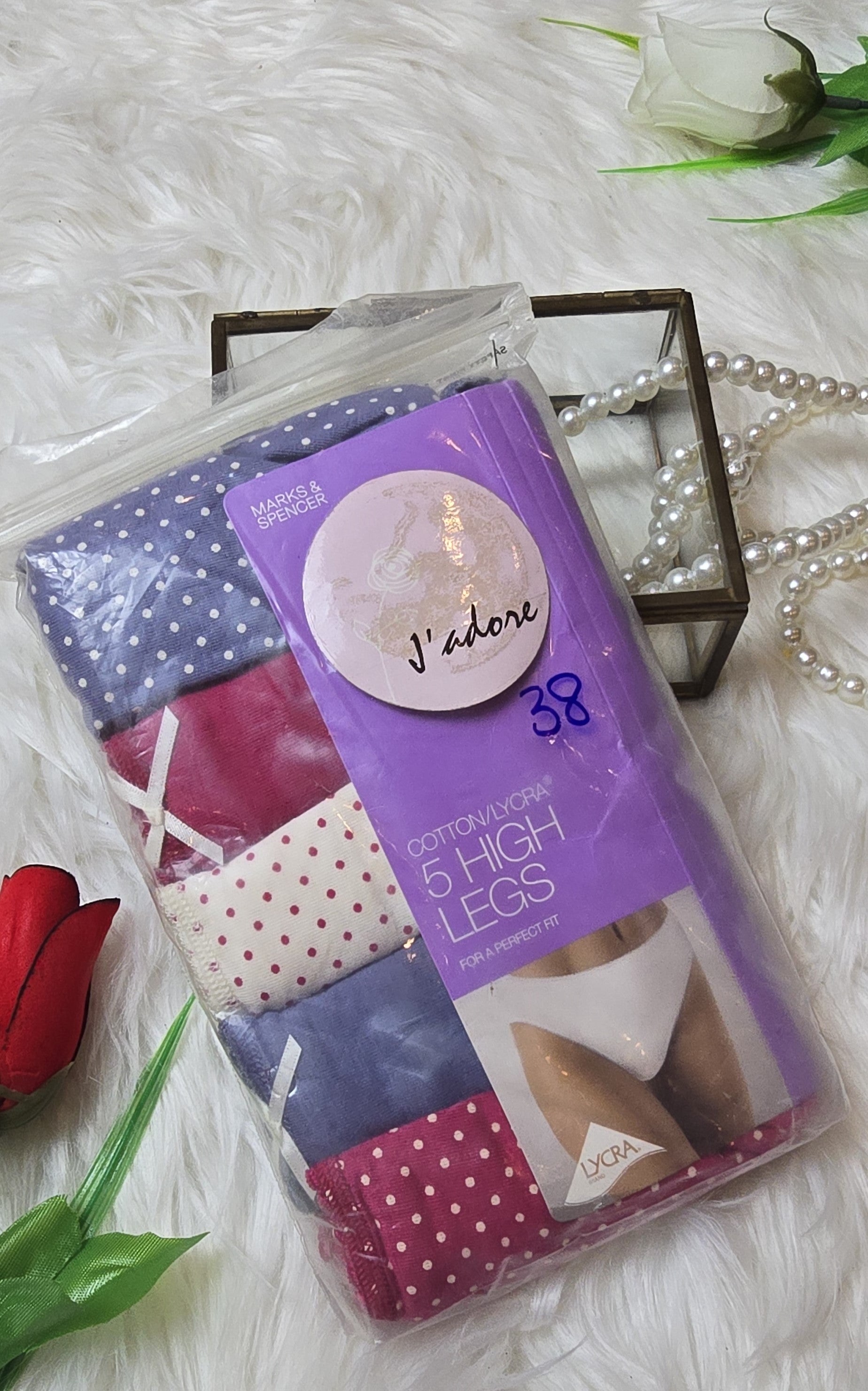 M&S Cotton Rich Assorted High Leg Knickers