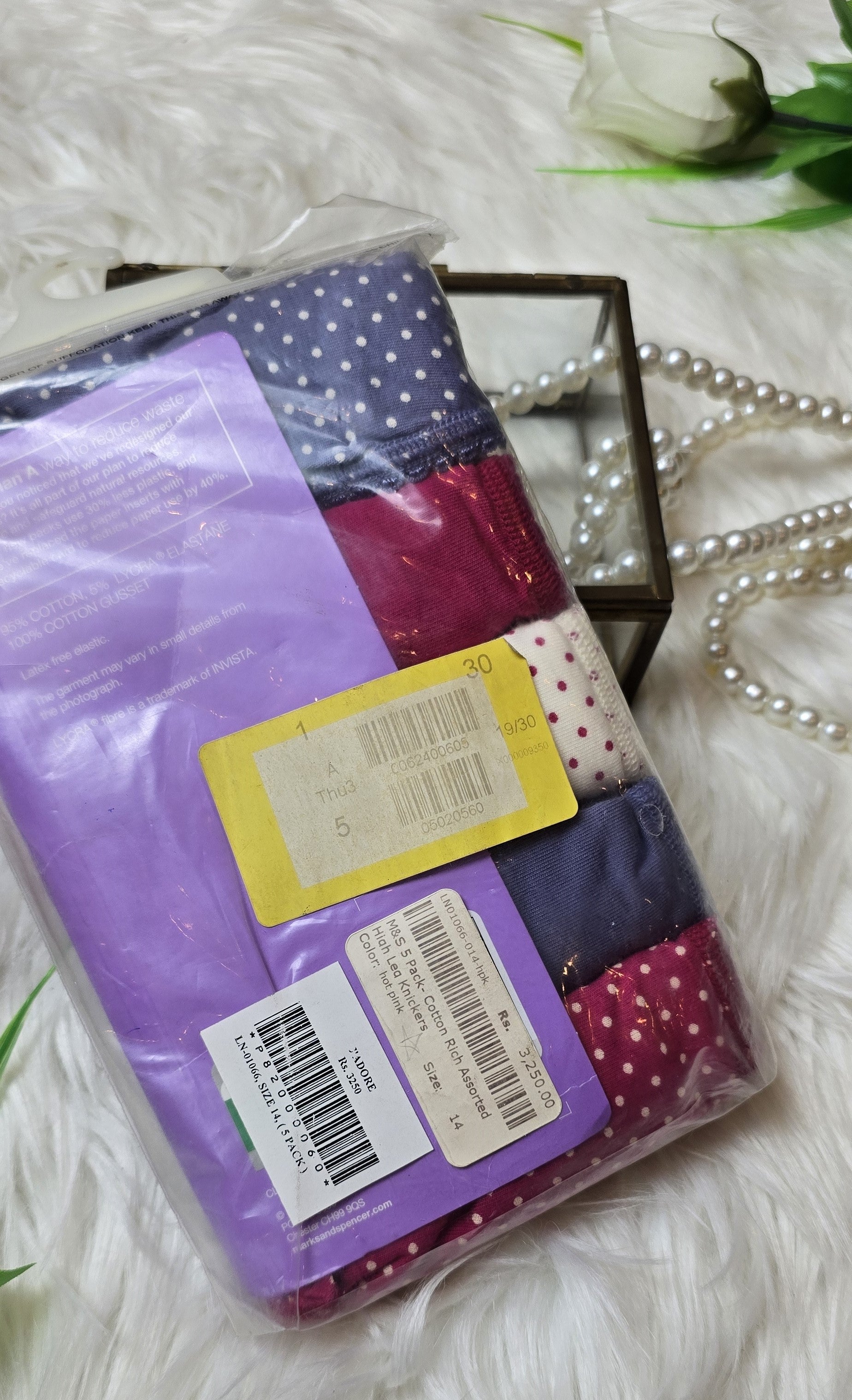 M&S Cotton Rich Assorted High Leg Knickers