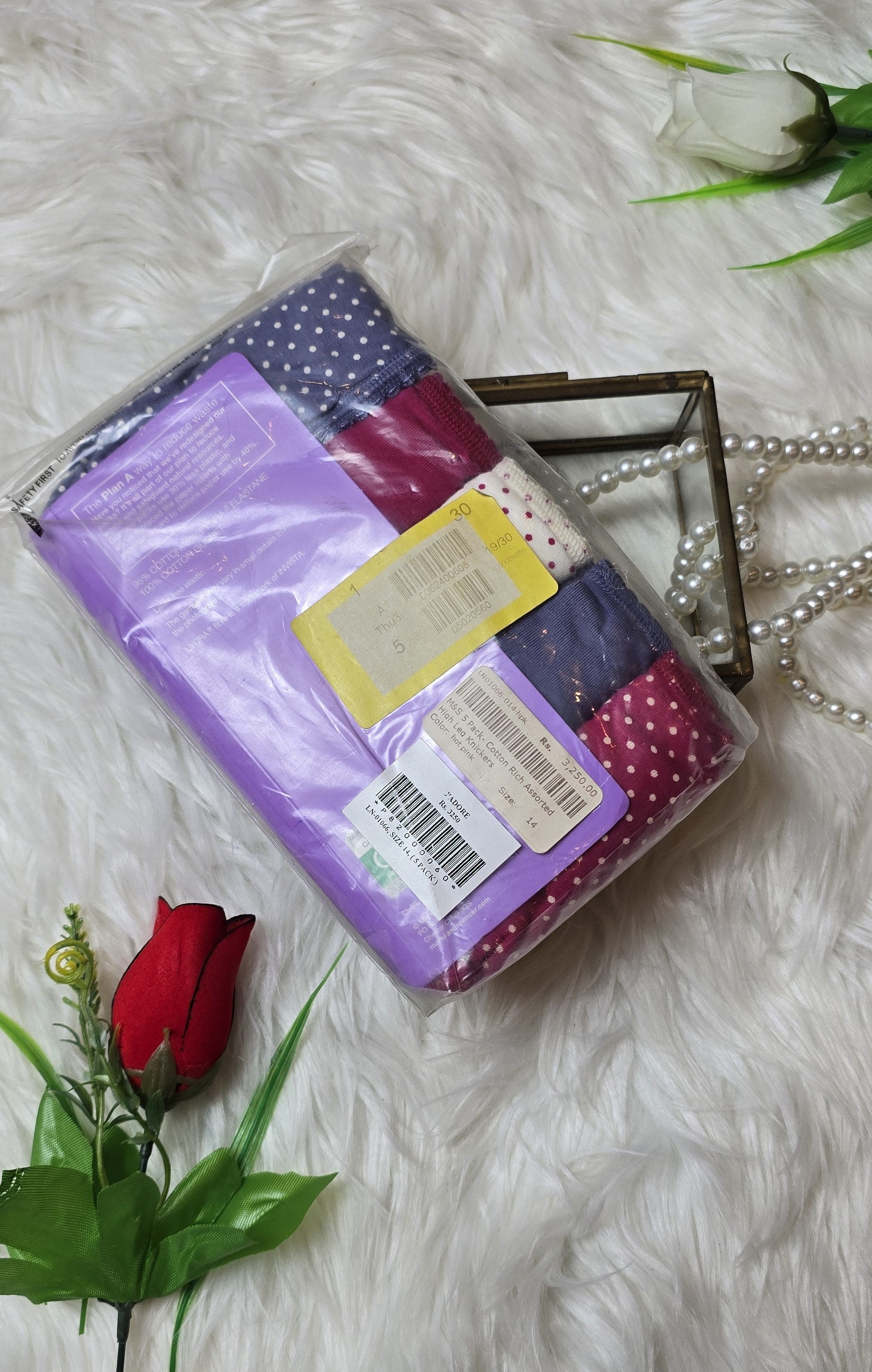 M&S Cotton Rich Assorted High Leg Knickers