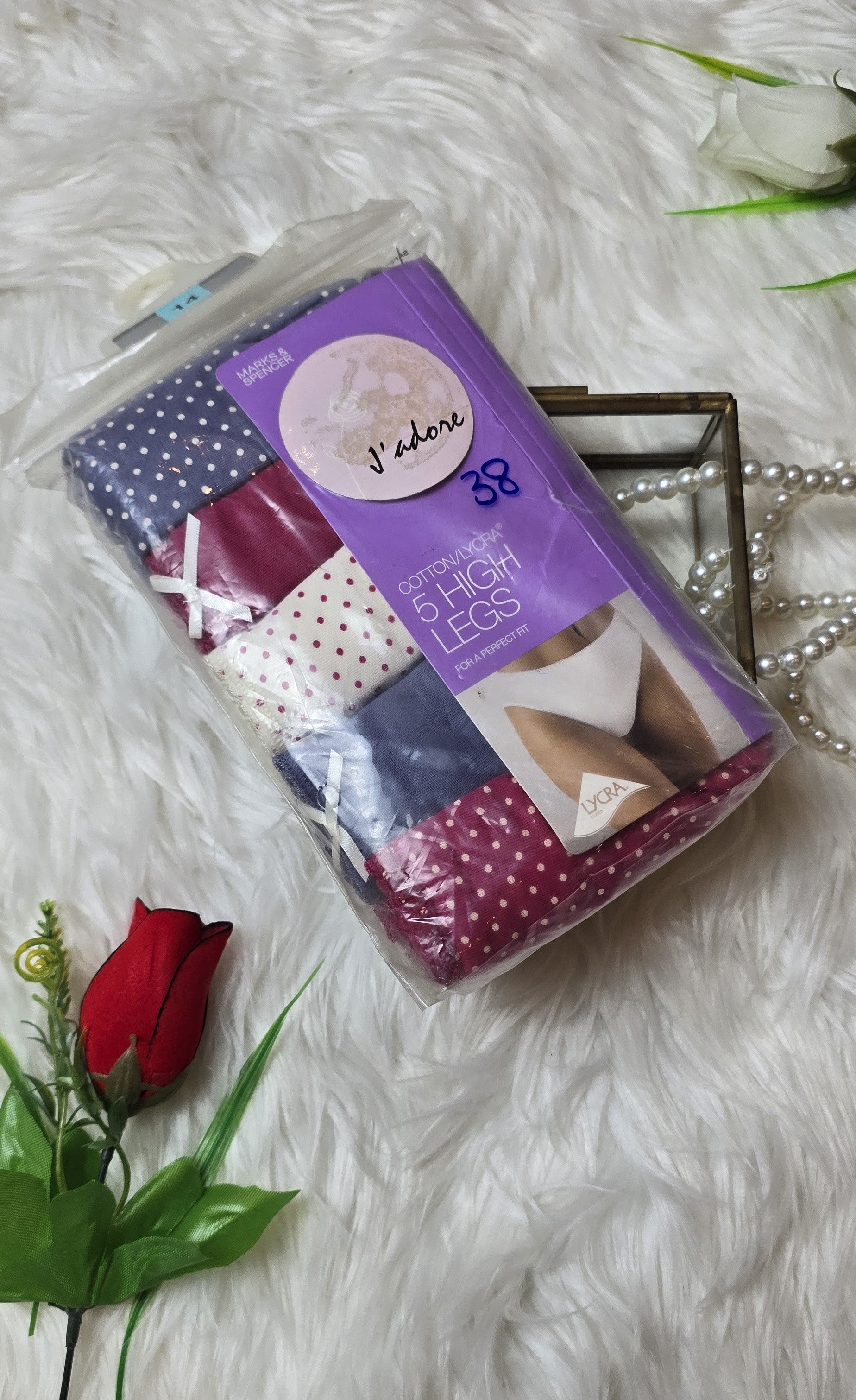 M&S Cotton Rich Assorted High Leg Knickers