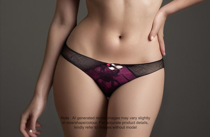 La Senza Jasmine Lace Black with Pink Brief