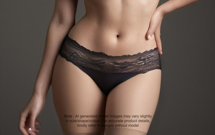 M&S Low Rise Lace Trim Bandeau High Leg Knickers