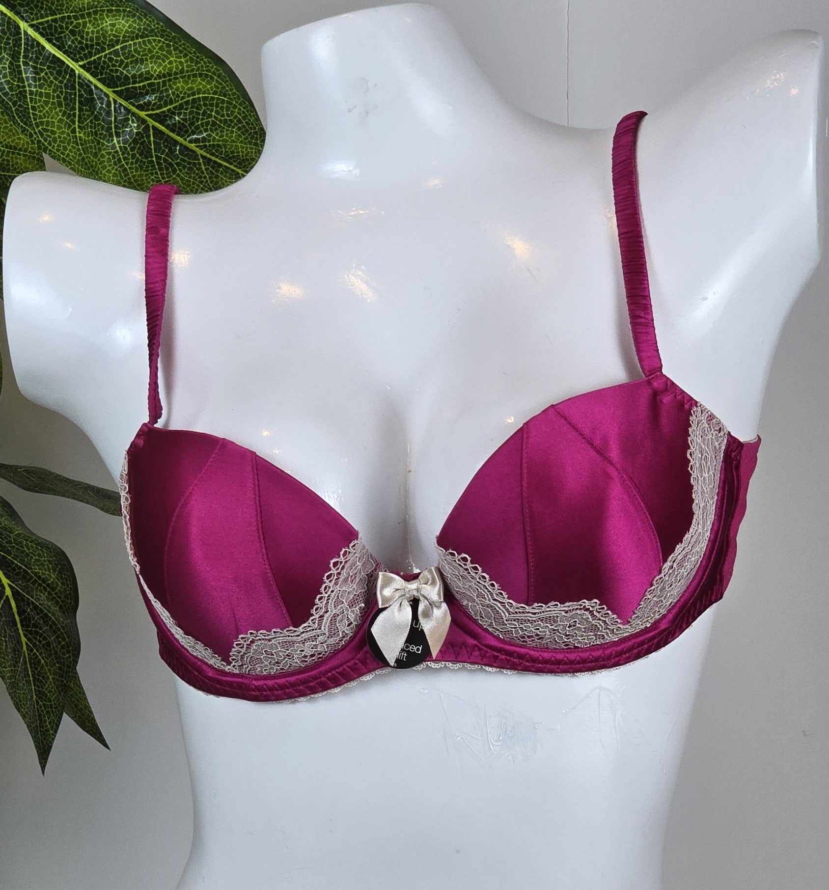 M&S Limited Collection Floral Lace Padded A-DD Bra with Silk