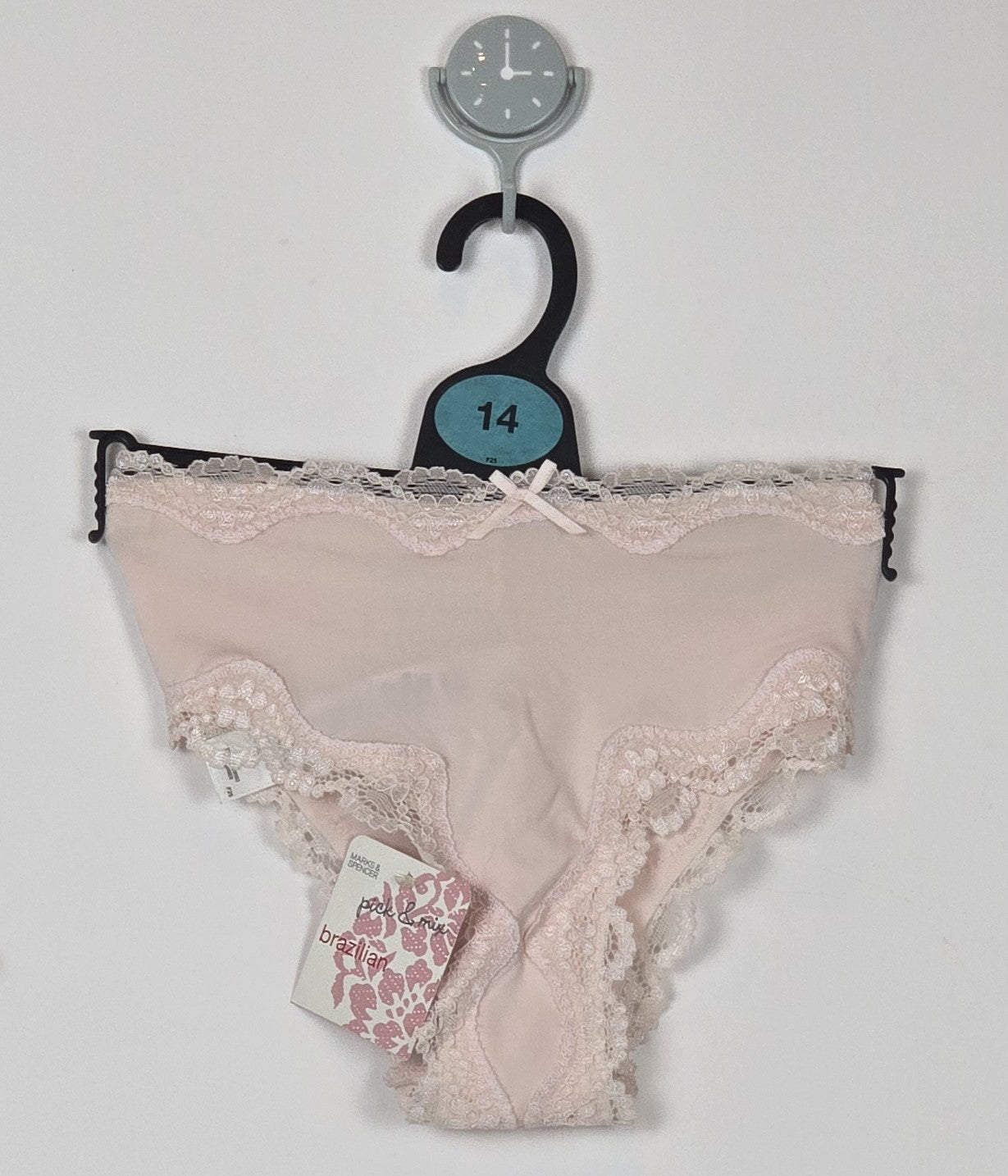 M&S Cut Out Lace Trim Brazilian Knickers