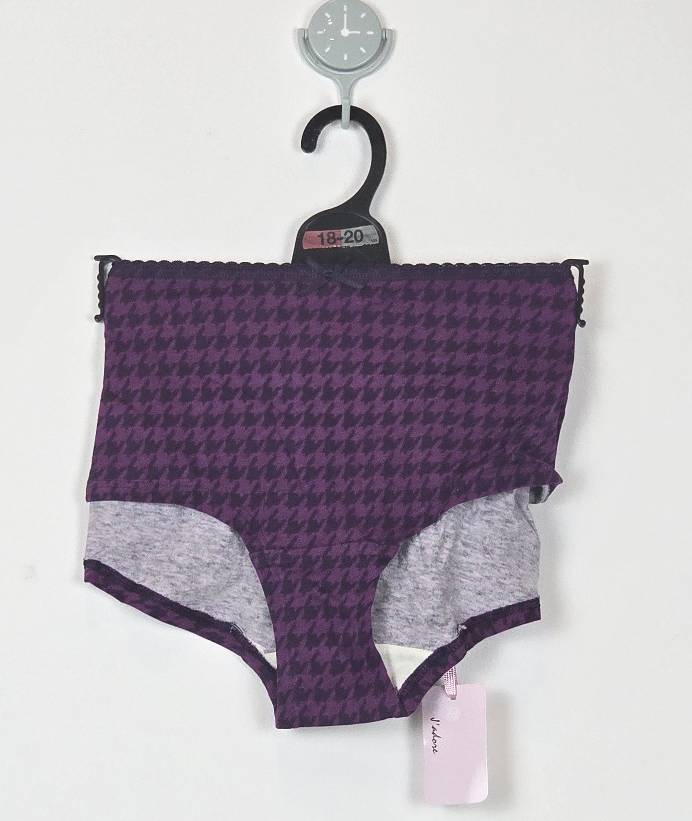 M&S Cotton Rich Low Rise Houndstooth Print Shorts