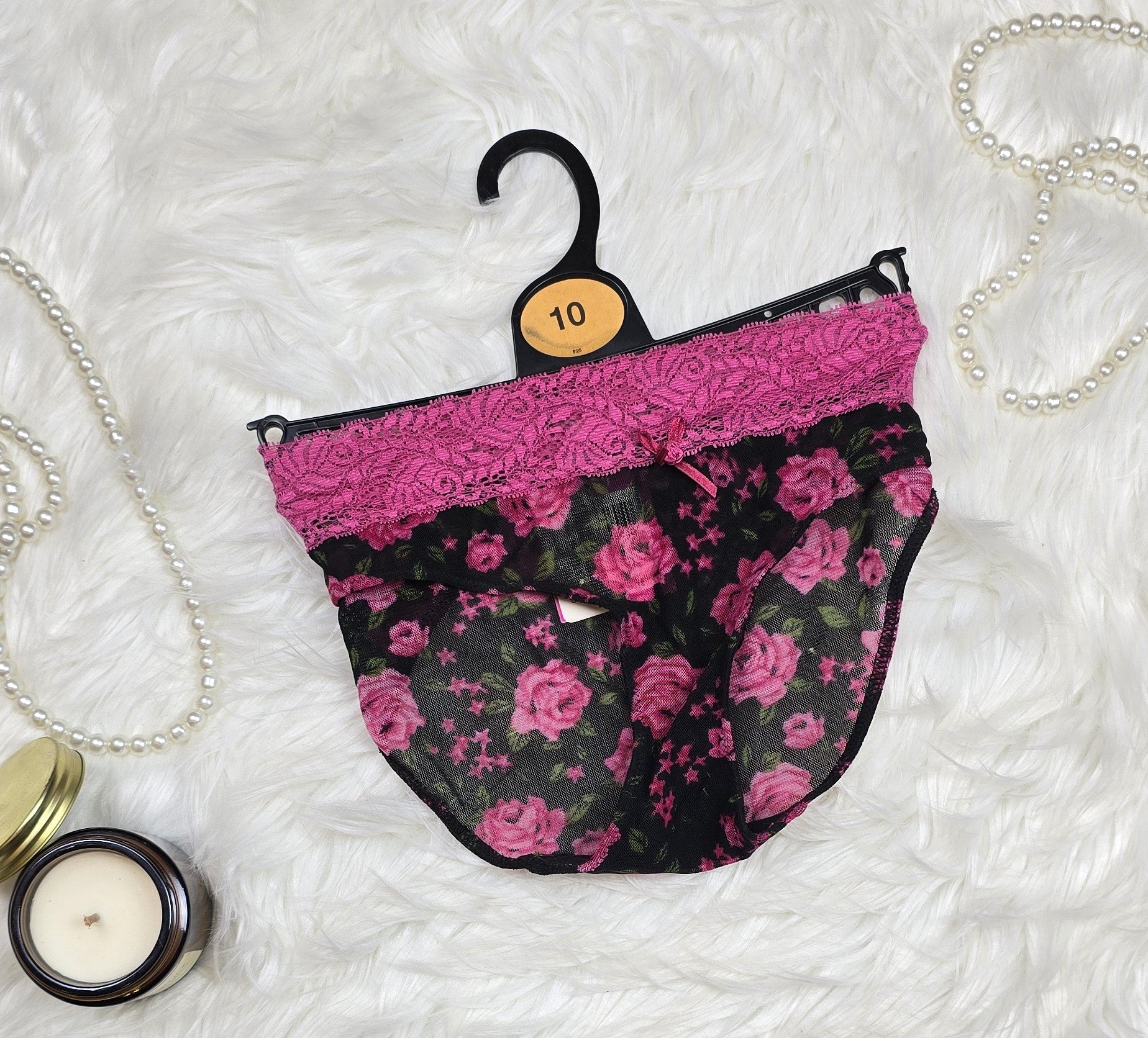 La Senza Floral Mesh Lace Top Brief