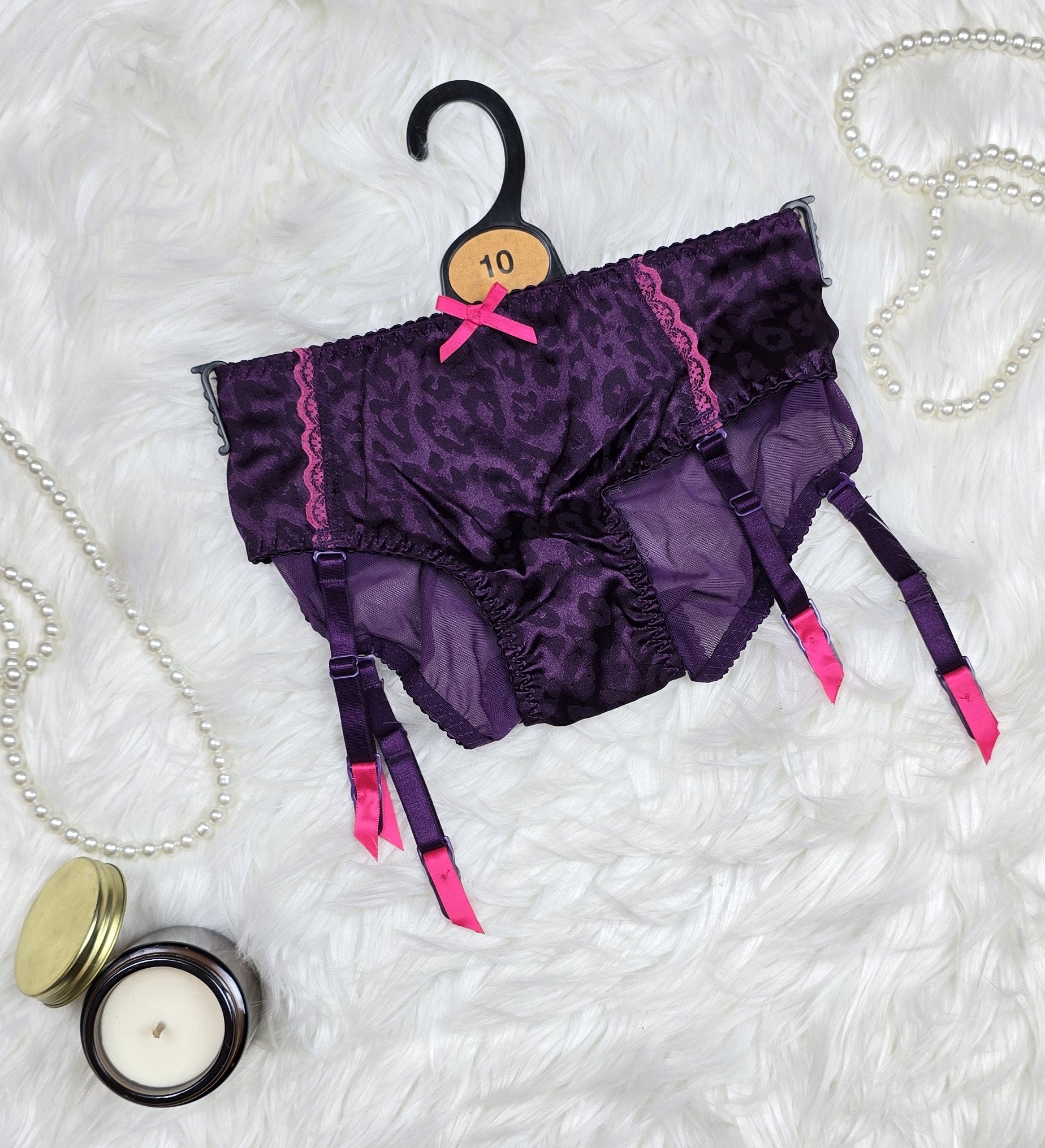 Knickerbox Lilac Leopard Suspender Brief