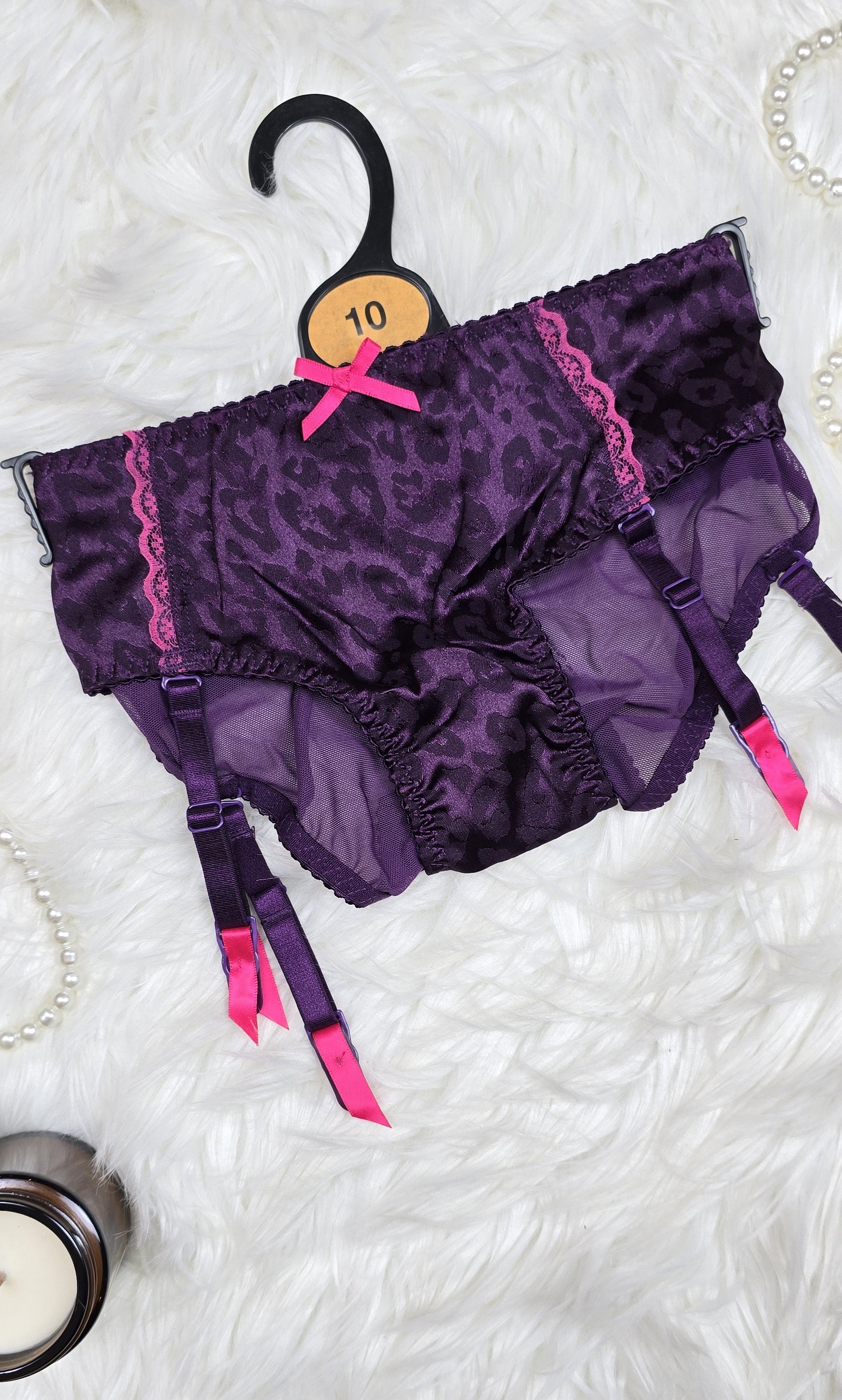 Knickerbox Lilac Leopard Suspender Brief