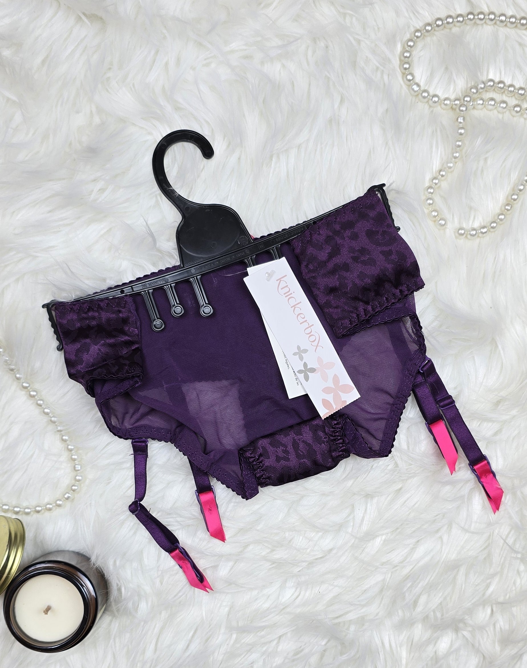 Knickerbox Lilac Leopard Suspender Brief