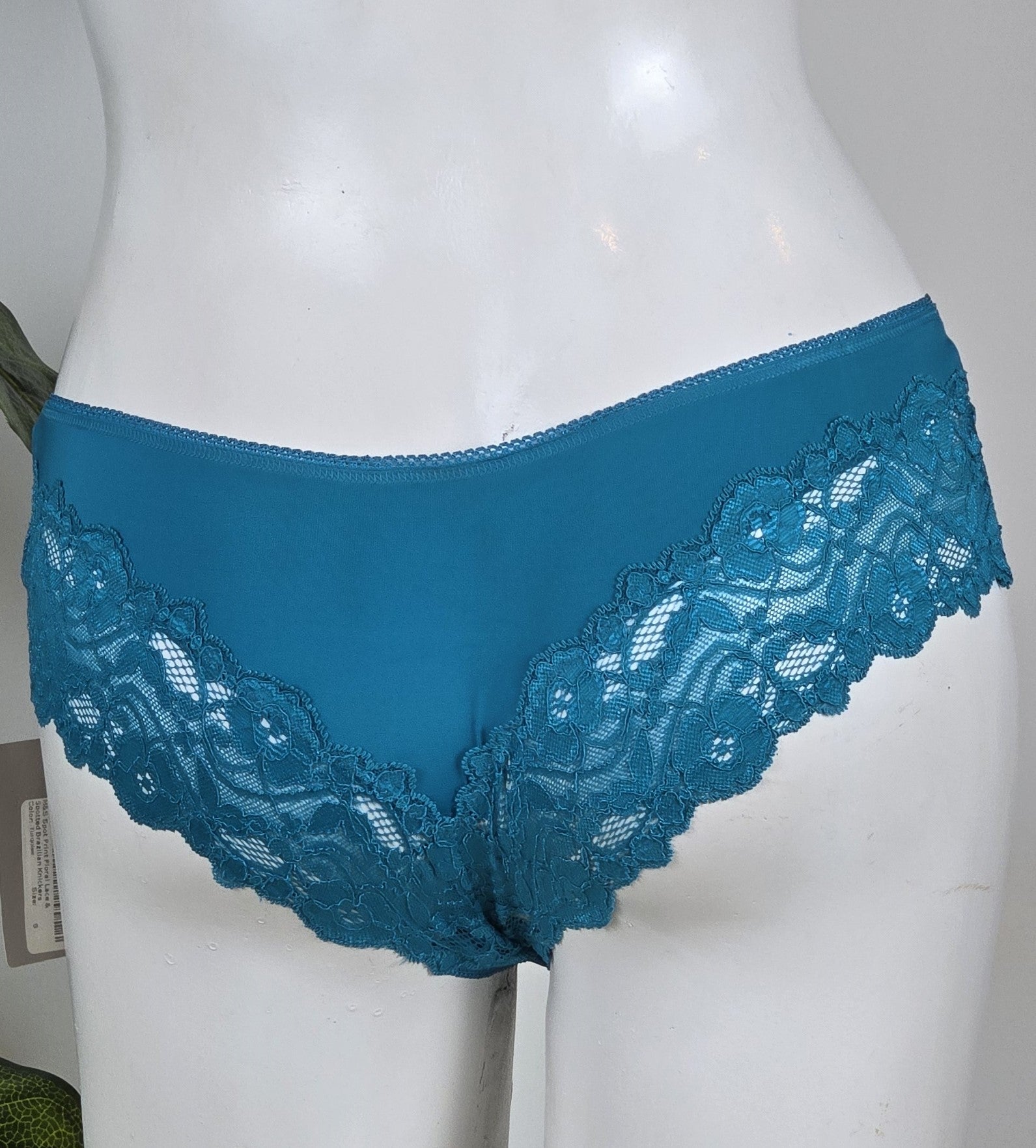 M&S Spot Print Floral Lace & Spotted Brazilian Knickers