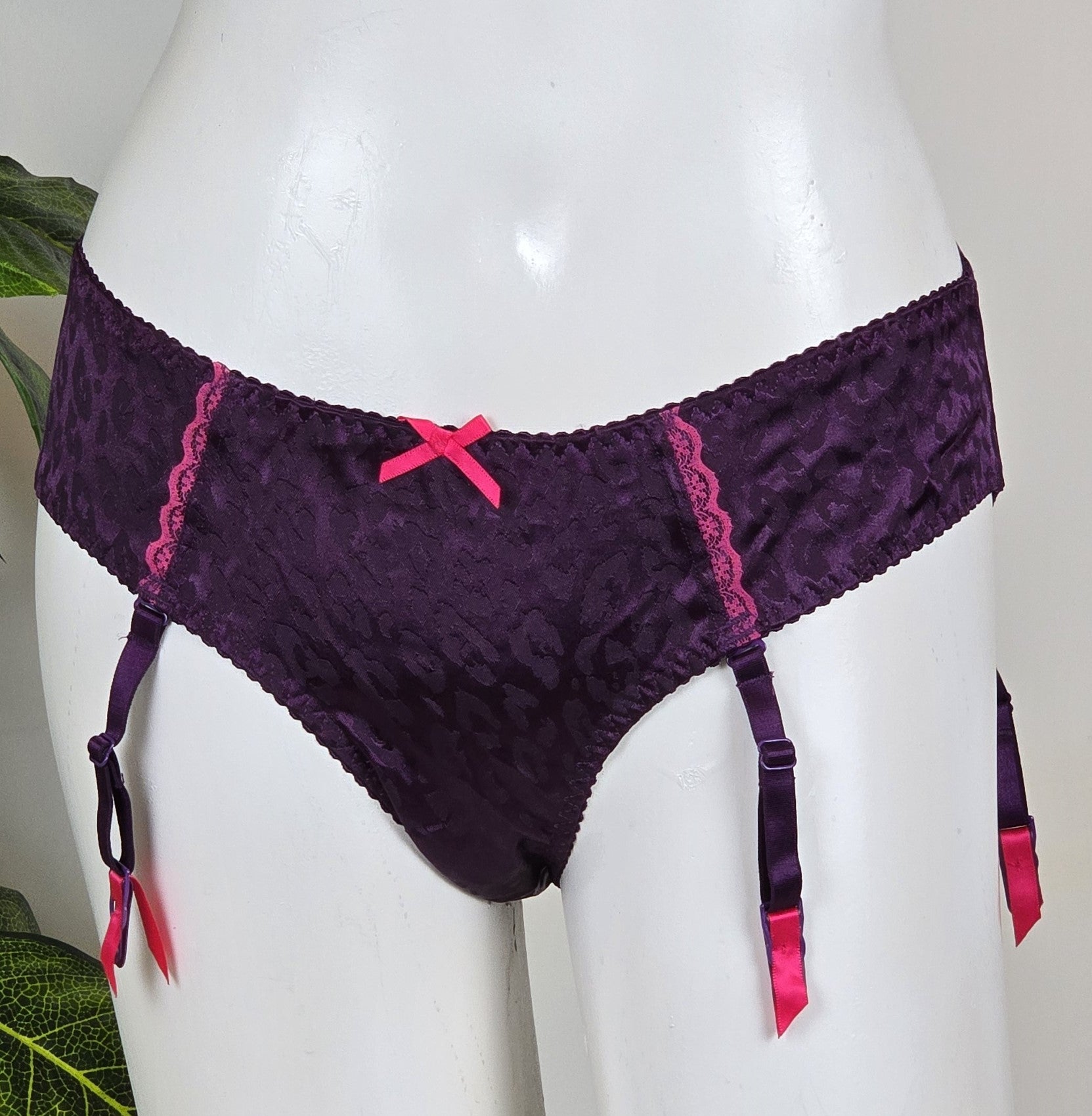 Knickerbox Lilac Leopard Suspender Brief