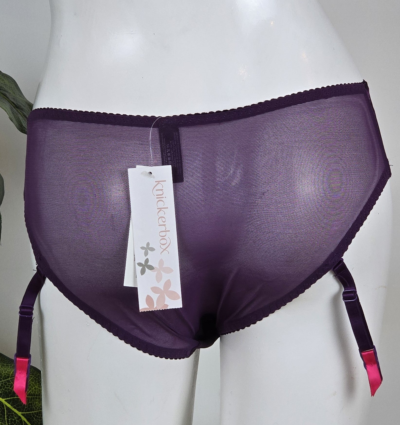 Knickerbox Lilac Leopard Suspender Brief