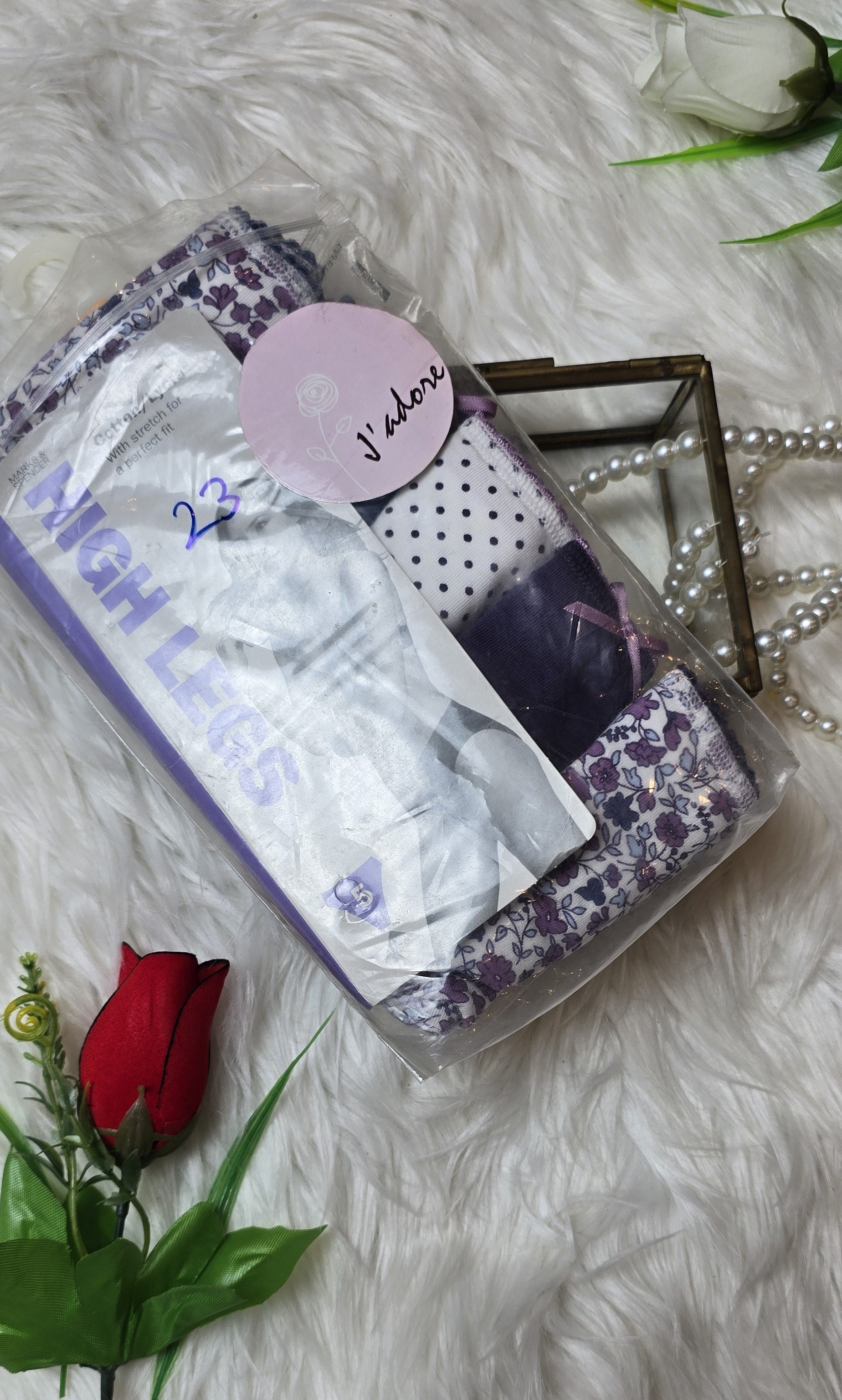 M&S 5 Pack Cotton Rich High Leg Knickers