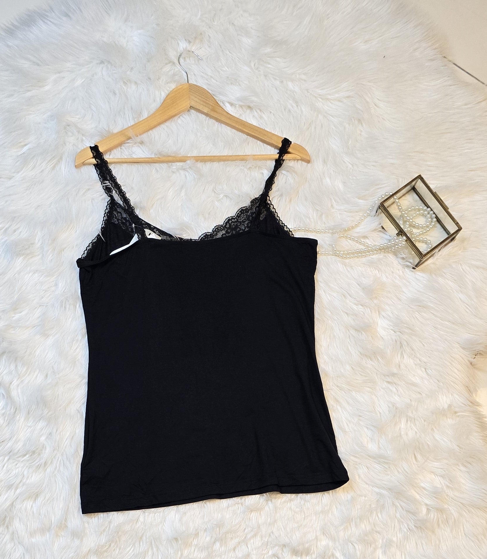M&S Super Soft Modal Rick V-Neck Lace Trim Vest