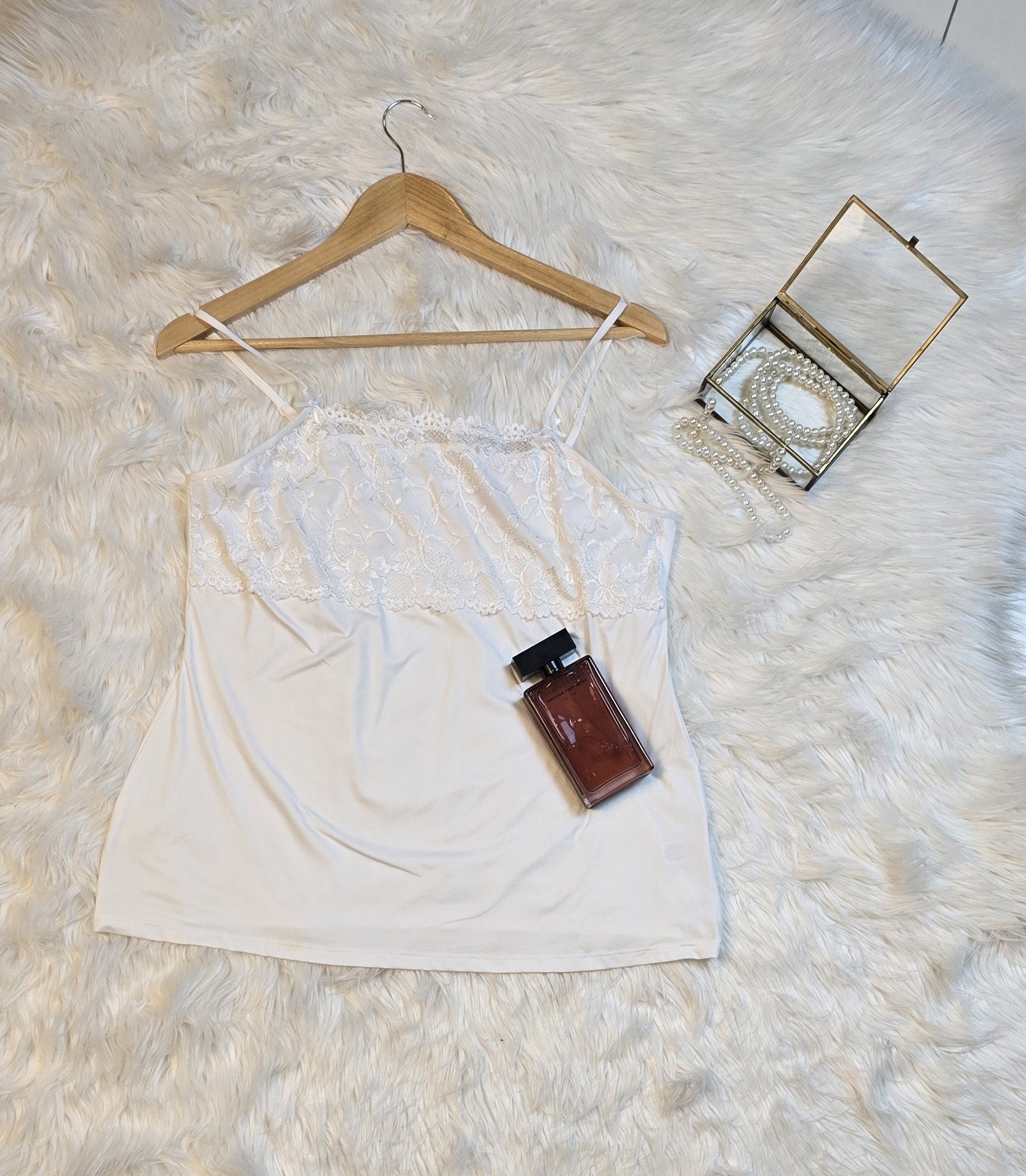M&S Floral Lace trim vest
